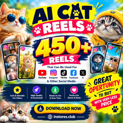 450+ AI Cat Reels Bundle – Ready to Use Viral Cat Videos