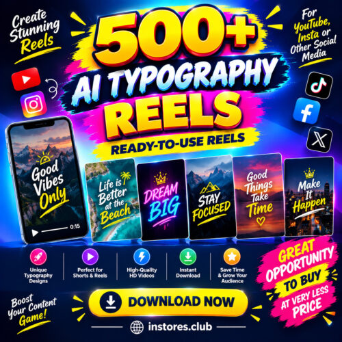 500+ AI Typography Reels Bundle – Ready to Use Creative Video Collection