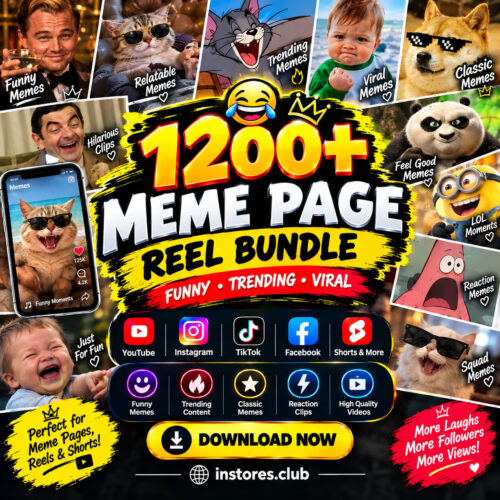 Meme Page Reel Bundle – 1200+ Videos